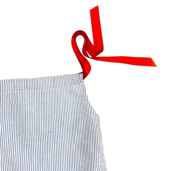 CPC Classic Prep blue seersucker dress lined red tie straps lobster pocket sz 3t - Picture 3 of 7
